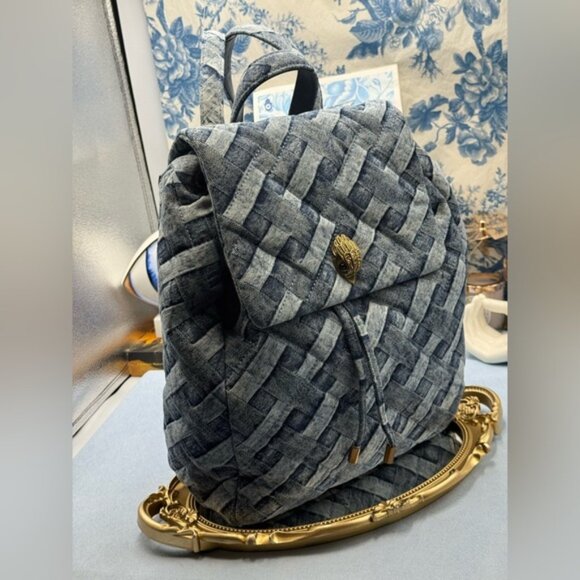🆕 KURT GEIGER LONDON 🧿 NWOT Denim Kensington Drawstring Backpack - Picture 3 of 16
